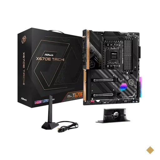 Placa Mãe AsRock X670E Taichi (Socket AM5/AMD X670/DDR5/M.2/Wi-Fi 6 802.11ax)
