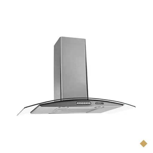 Coifa de Parede 75cm Vidro Curvo Duto Slim Nardelli Inox