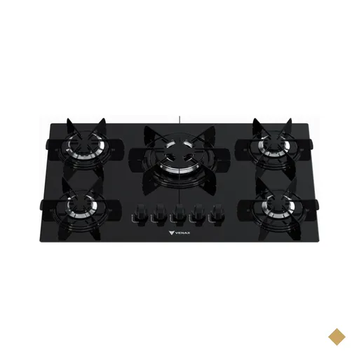 Cooktop Sognare 5 Q Tripla Chama Preto Gás Glp