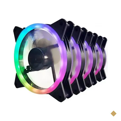 Kit Fan 120mm com 4 Unidades Evus RGB FK-12P (c/ controle e controladora)