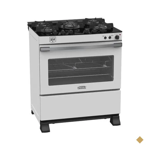 Fogao 5 Bocas Venax Gaudi Vetro Vitreo Branco Gas GLP