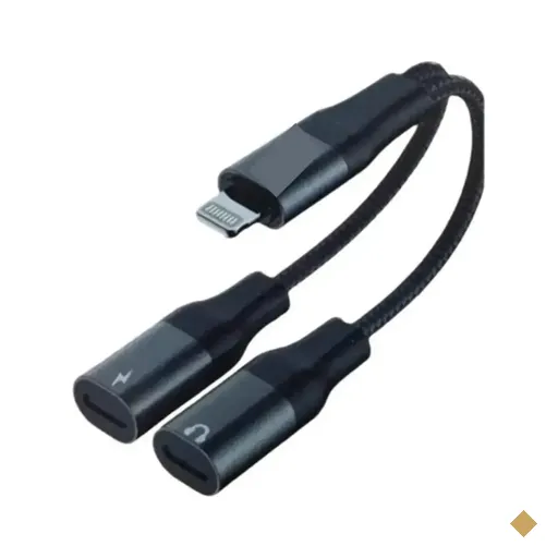 Cabo Adaptador Duplo Para iPhone Lightining + P2 Áudio Fone - Kaidi