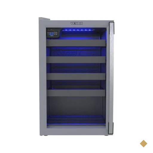 Adega Piubella 100 para 24 Garrafas Cinza Porta Invertida