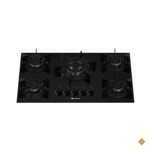 Cooktop Arena 5 Q Preto/Preto Gás Glp