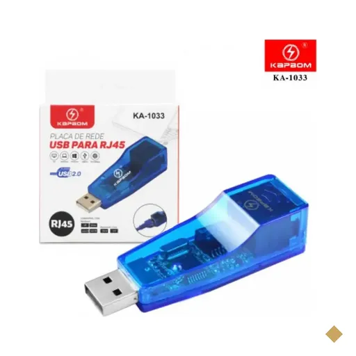 Placa de Rede Usb 2.0 para RJ45 Kapbom - KA-1033