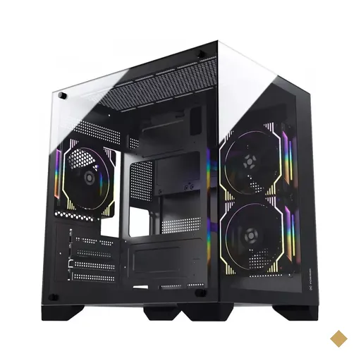 Gabinete Gamer Fortrek Clarity, Frontal e Lateral Vidro, Preto 