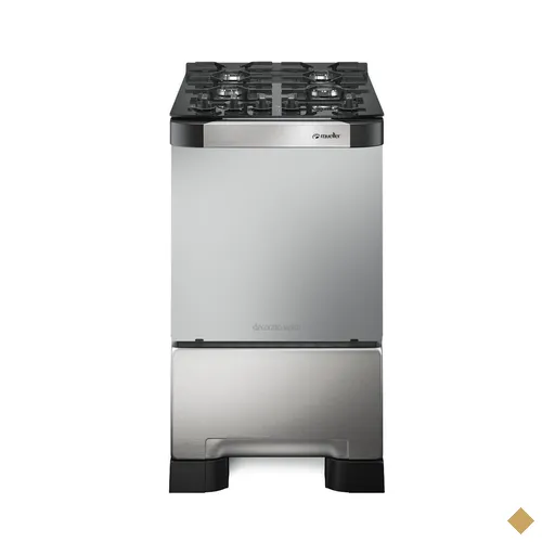 Fogão Mueller 4 bocas Decorato Vetro Inox