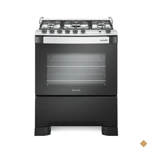 Fogão Mueller 5 bocas Decorato Gourmet Preto Fosco