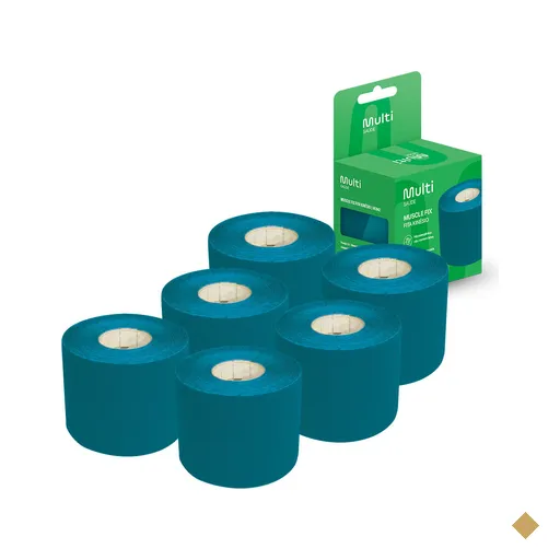 Kit 6 Fitas Kinésio Muscle Fix 5x500cm Azul Multi Saúde - HC042K