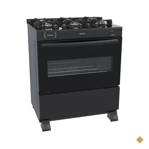 Fogão A Gás Picasso Vitreo 6 Q Preto Fosco Gás GLP