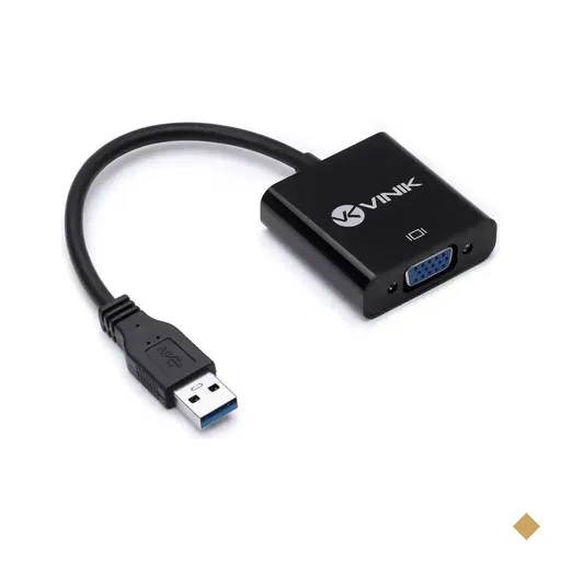 Cabo Adaptador Conversor USB (M) x VGA (F) Preto - Vinik