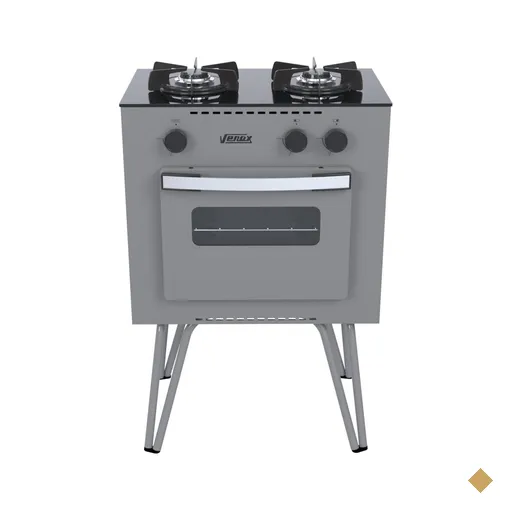 Fogao 2 Bocas Venax Mini Cook Grafite Gas GLP