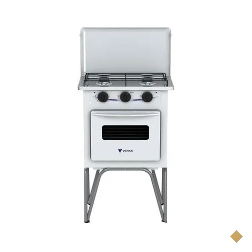 Fogão 2 Bocas Venax Gemini Tampa De Metal Branco Gás GLP