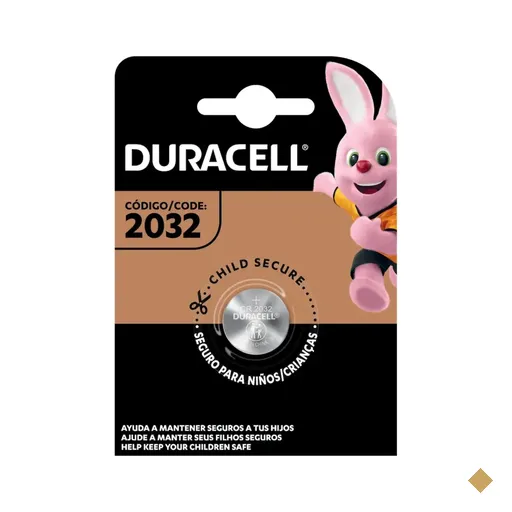 Bateria de Lítio Duracell para Placa Mãe CR2032 - 1 unidade
