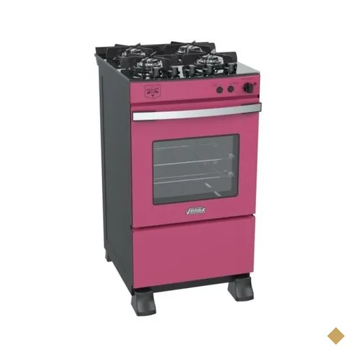 Fogao 4 Bocas Venax Gaudi Vetro Vitreo Pink Gas GLP