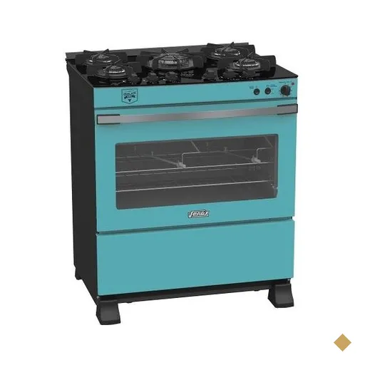 Fogao 5 Bocas Venax Gaudi Vetro Vitreo Verde Gas GLP