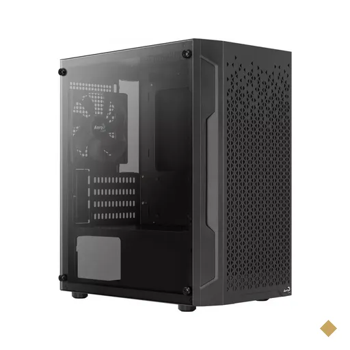Gabinete Gamer Aerocool Trinity Mini, 1 FAN, Lateral de Vidro Preto