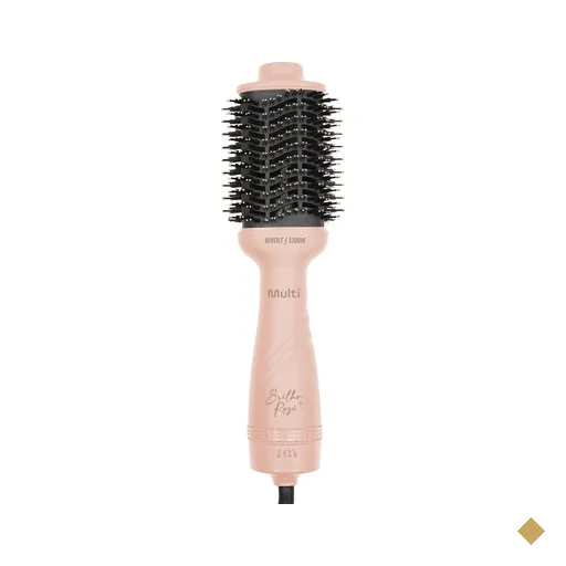 Escova Secadora Revestimento Nanoceramic Glass 1300W Bivolt Rose Multi Care -…