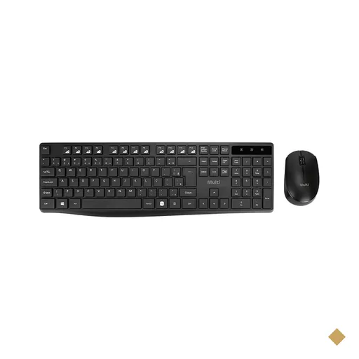 Kit Teclado e Mouse Sem Fio com Teclas Multimídia Preto Multi - TC612
