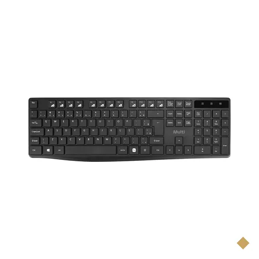 Teclado Sem Fio com Teclas Multimídia 2.4 GHz Preto Multi - TC611