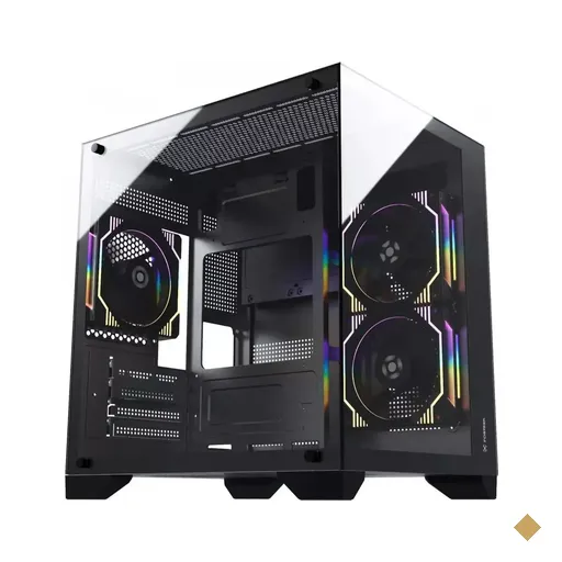 Gabinete Gamer Fortrek Clarity, 1 fan, Frontal e Lateral Vidro, Preto