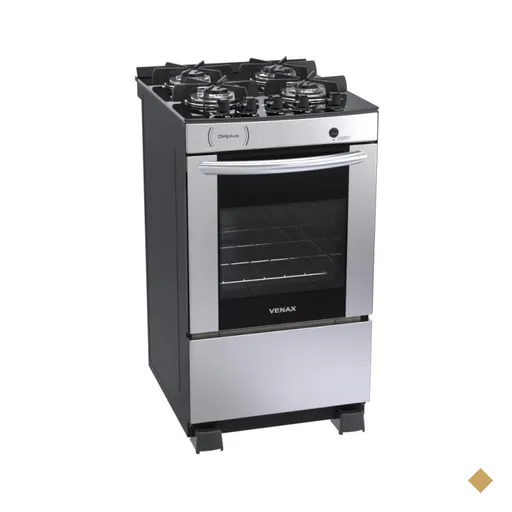Fogao A Gas Delplus Vitreo Bl 4 Q Inox Gas GLP