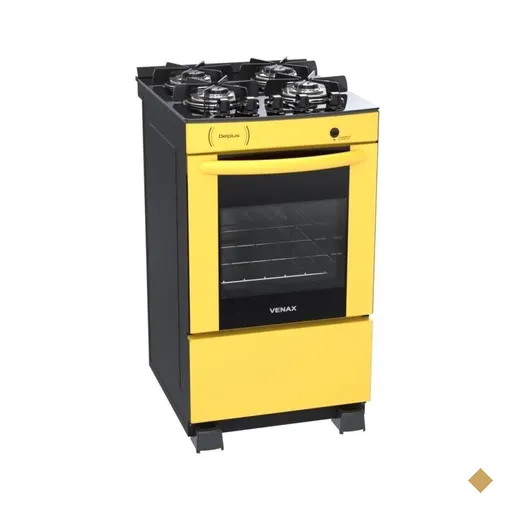 Fogao A Gas Delplus Vitreo Bl 4 Q Amarelo Gas GLP