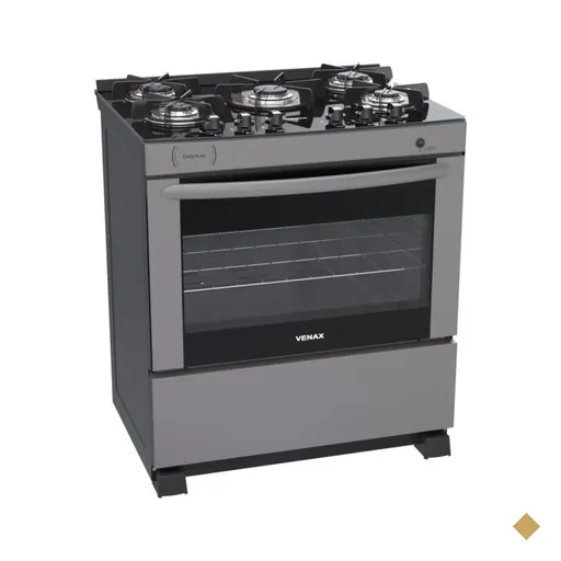 Fogao A Gas Delplus Vitreo Bl 5 Q Grafite Gas GLP
