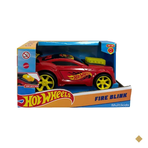 Carrinho Hot Wheels Fire Blink com Luz e Som Vermelho Multikids - BR2579