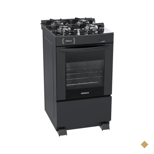 Fogao A Gas Delplus Vitreo Bl 4 Q Preto Fosco Gas GLP