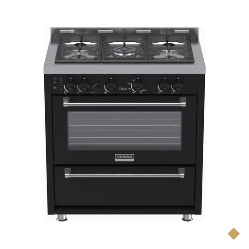 Fogao 5 Bocas Venax Temis Preto Gas GLP
