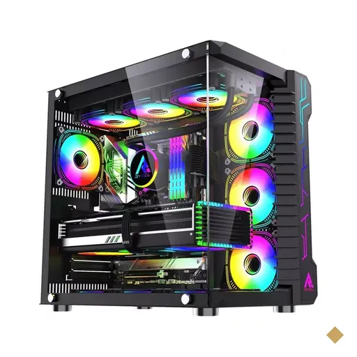 Gabinete Gamer Ryvel Cube Black, RY-GB-CB-BL, Sem Fans