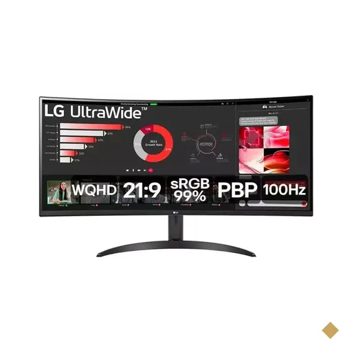 Monitor LG 34″ LED Curvo WQHD 4K UltraWide (3440x1440 / 100Hz) - 34WR50QC-B