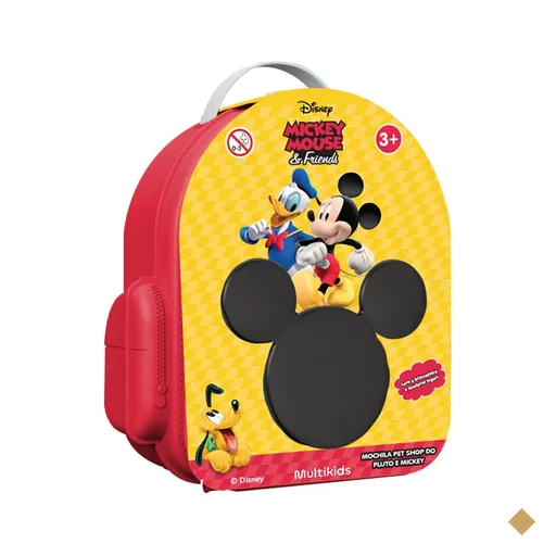 Mochila Pet Shop do Pluto e Mickey Disney Multikids - BR2184OUT [Reembalado]