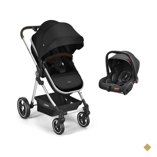 Carrinho Moisés + Bebê Conforto Travel System Jazz 0-22Kg Preto Litet - BB662