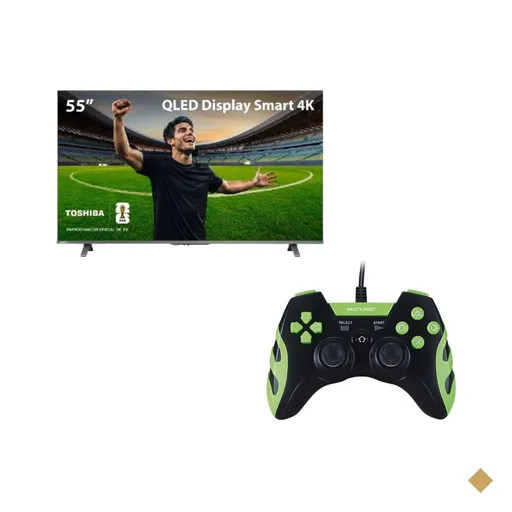 Smart TV QLED 55" 4K Google Tv Toshiba  + Controle Gamer