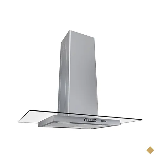 Coifa Ilha 90cm Vidro Reto 3 Velocidades Inox Nardelli