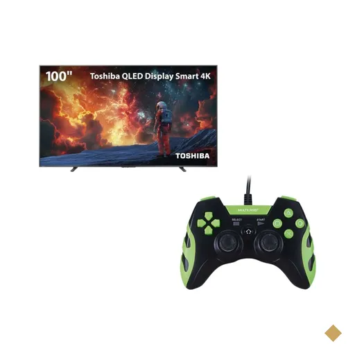 Smart TV QLED 100 4K UHD Toshiba Google TV + Controle Gamer