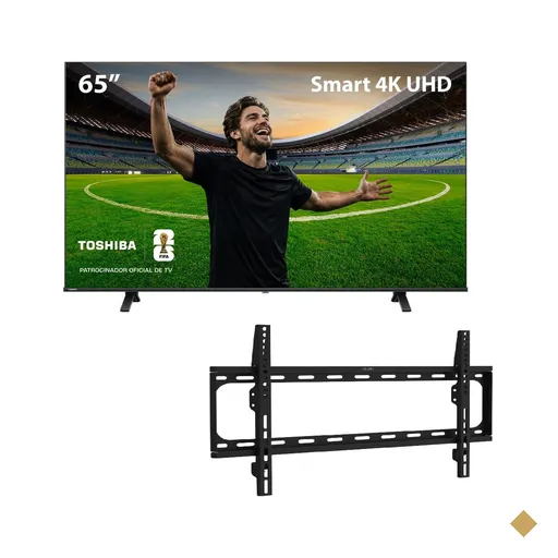 Kit Smart TV DLED 65" 4K Wi-Fi Toshiba + Suporte Fixo para TV de 37" a 70"…
