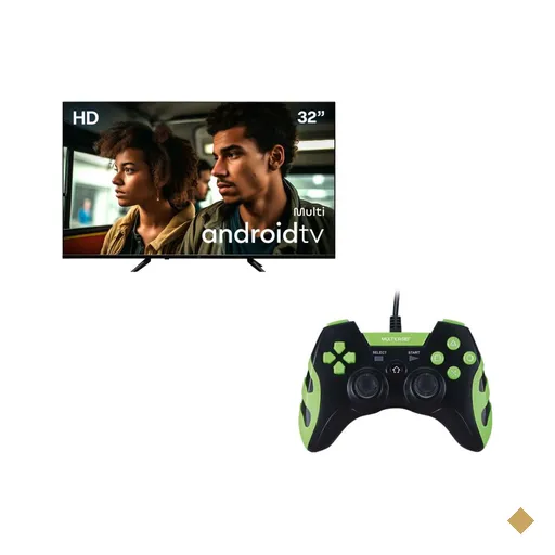Smart TV HD 32" Multi + Controle Gamer PS3/PC