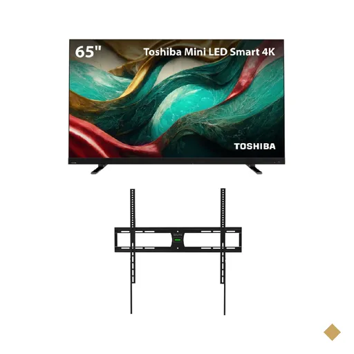 Kit Smart TV Mini LED 65" 4K Wi-Fi Toshiba + Suporte Fixo para TV de 37" a 85"…