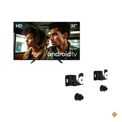 Kit Smart TV HD 32 Multi + Suporte Universal para TV Multi 13 a 100