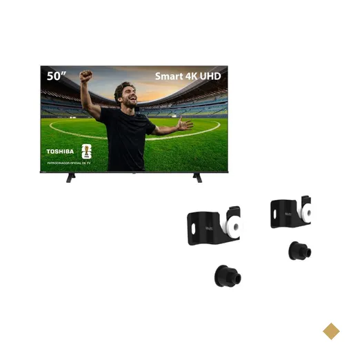 Kit Smart TV DLED 50 4K Toshiba + Suporte Universal para TV Multi 13 a 100