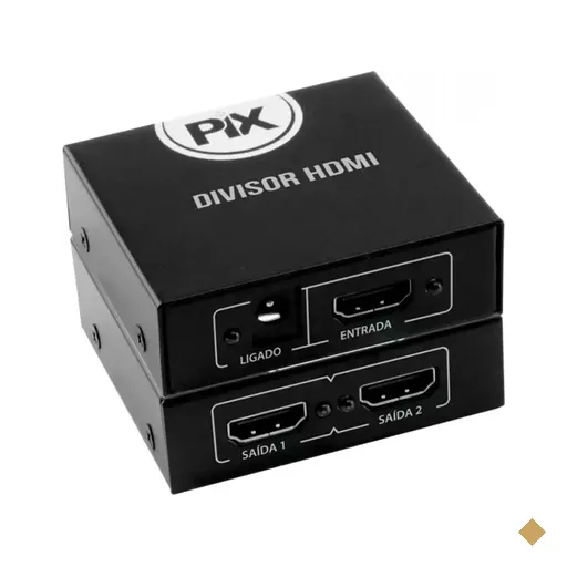 Splitter divisor HDMI 1.3 1 Entrada X 2 Saídas Preto PIX