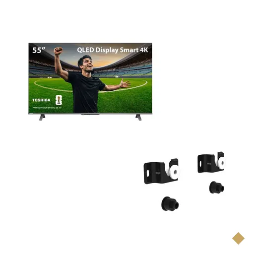 Kit Smart TV QLED 55" 4K Toshiba + Suporte Universal para TV Multi 13 a 100