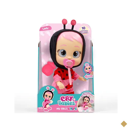 Boneca Cry Babies Lady Anda de Verdade, Emite Sons e Chora Lágrimas Reais…