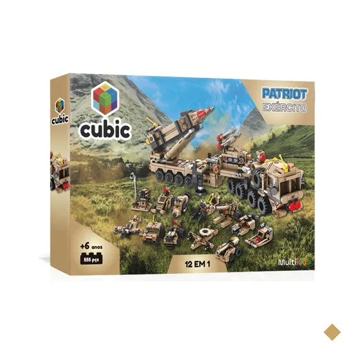 Blocos de Montar Cubic Modelo Exército 12 em 1 com 549 Peças Indicado para +6…