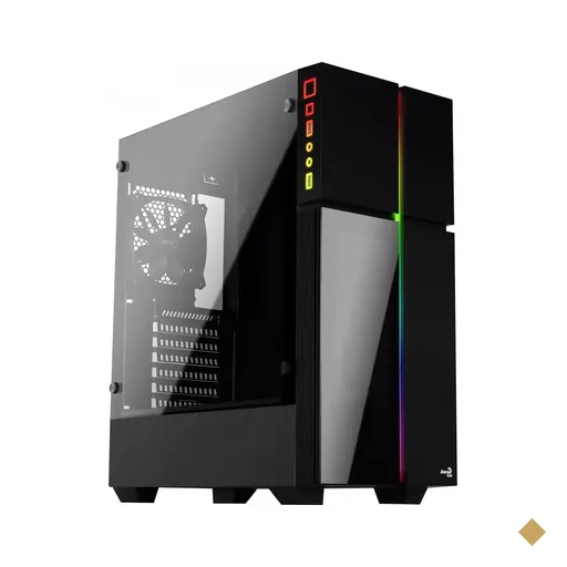 Gabinete Gamer Aerocool Playa Preto RGB, 1 Fan, Lateral Vidro