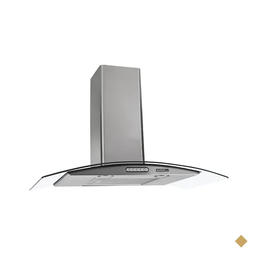 Coifa de Parede 80 cm Vidro Curvo Duto Slim Nardelli - Inox