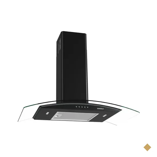 Coifa de Parede Clean Vidro Curvo Black 80cm Nardelli - Preto